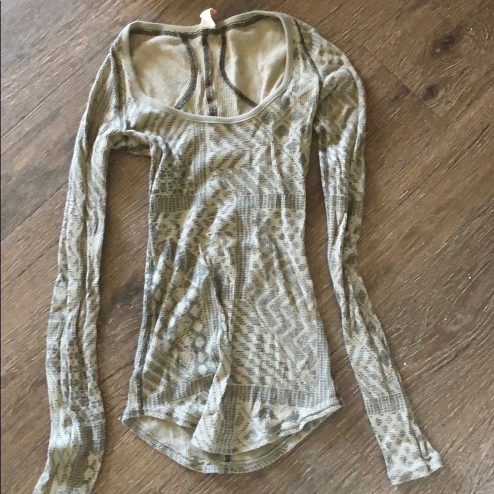 Free people thermal printed green